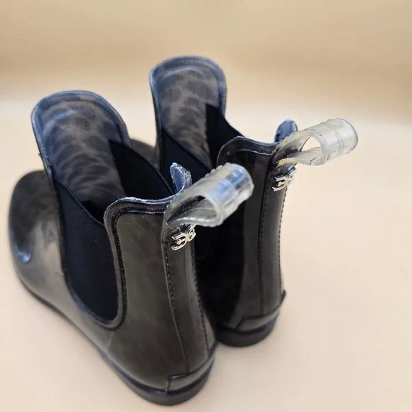 Sam Edelman Tinsley Leopard Print Rain Boots Black Grey Womens 8M Chelsea Boot - Picture 14 of 16